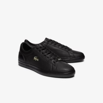 Lacoste Lerond Leather and Synthetic Sneakers - Tenisky Pánské Černé | CZ-G7uyqF